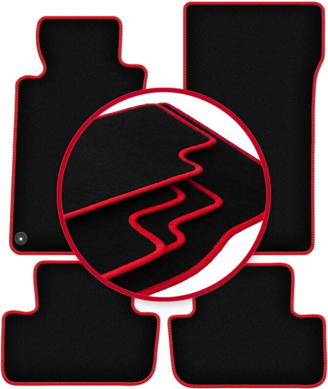 CARLUX-RED Autofußmatten für: Mercedes CLK W209 Coupé (1997-2009)