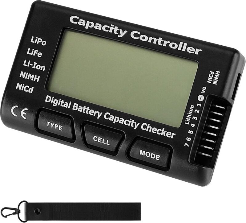 Gotrays - Digitaler Batteriekapazitäts-Spannungsprüfer mit LCD-Anzeige für LiPo-, Li-Ionen- und NiMH-Batterielebensdauer