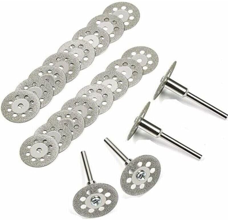 Thumbnail - Diamant-Trennscheibe, 20 Stück, 22 mm, Diamant-Mini-Trennscheiben mit 4 Dornschäften für Rotationsscheiben für Rotations...