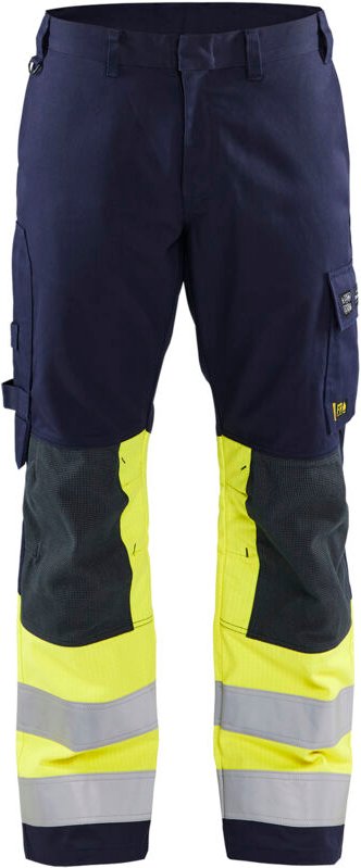 Blakläder Multinorm-Bundhose, marineblau / gelb, Konfektionsgröße 60