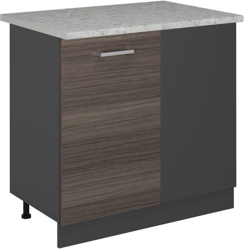 Vicco - Eckunterschrank R-Line, Edelgrau, 86 cm ap Marmor