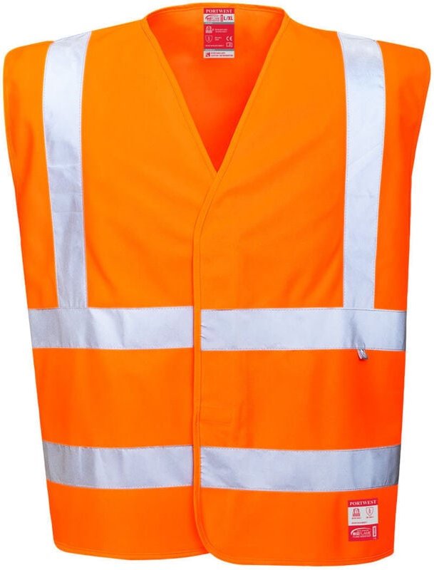 Antistatischer und flammhemmender HV-Weste Orange S/M