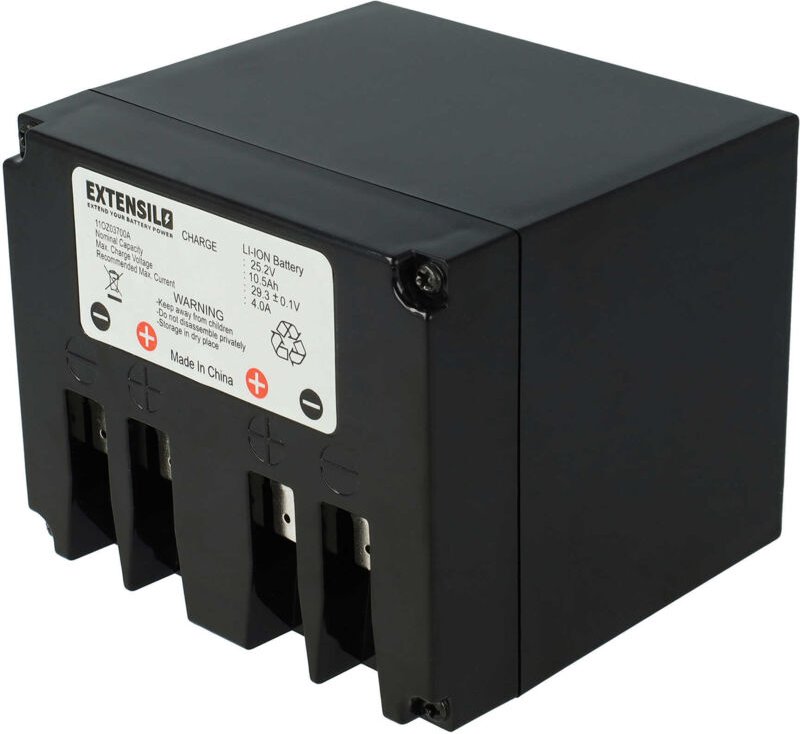 Extensilo - Akku kompatibel mit Wiper RunnerXE, RunnerXKH, RunnerXP, xk, r Xe Rasenroboter Rasenmäher (10500mAh, 25,2V, ...