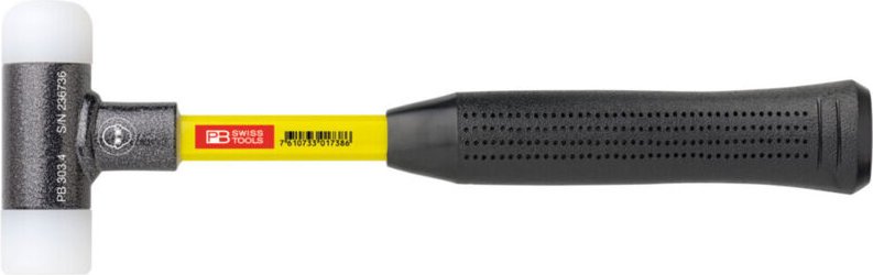 Pb Swiss Tools - Rückschlagfreier Hammer, mit Nylon-Einsätzen, Superglas-Stiel, 22 mm