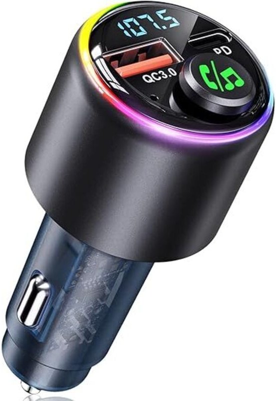 Lntyq Bluetooth 5.3 Auto, Typ-C PD 30 W & QC3.0 18 W USB-Zigarettenanzünder-Ladegerät, FM-Transmitter für Hi-Fi-Musik un...