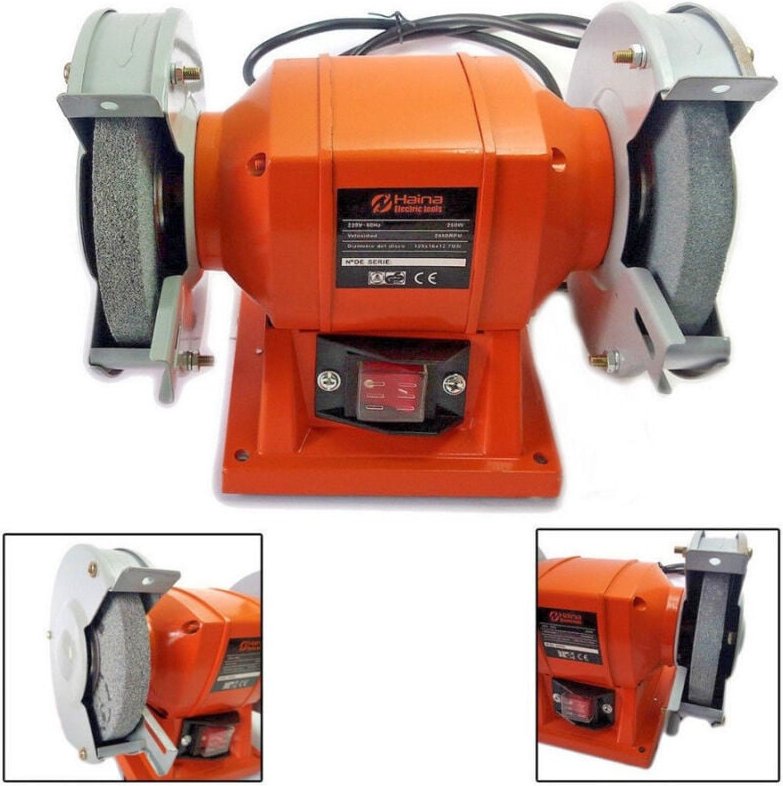 Trade Shop Traesio - Trade Shop - tischschleifmaschine 250W 2 scheiben 2 steine 125MM professional HN-1206B -