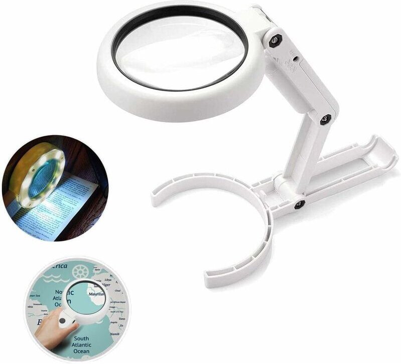 Handlupe, 5-fache 11-fache Tischlupe mit faltbarem Ständer, für Schreibtisch, Schmuck, Zeitung, Lesen, Uhrenreparaturhan...