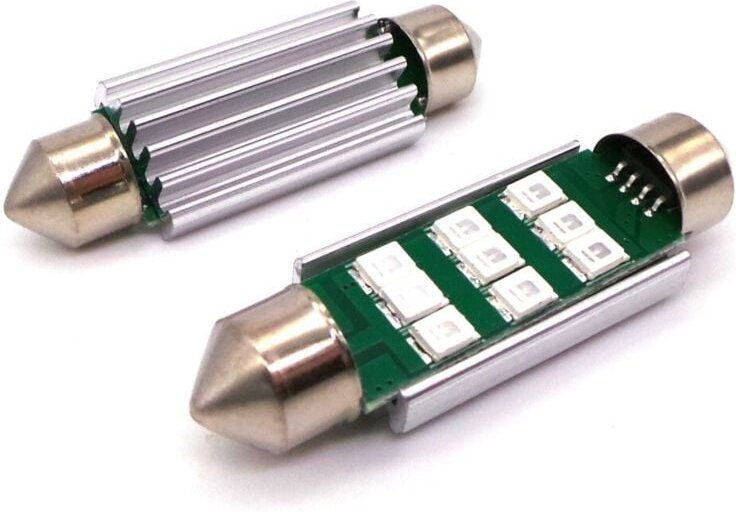 2 Stück LED-Glühbirne SV8.5 12-24V CANBUS 42mm