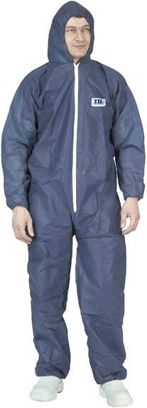 50er-Pack - Einweg-Overall mit Kapuze spp Blau - spp xl