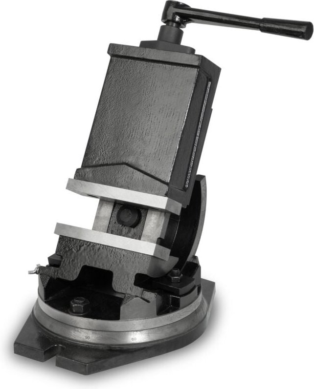 Thumbnail - Eberth - Maschinenschraubstock drehbar und kippbar aus Stahlguss, Max. Spannbreite 125mm, Backenbreite 160mm, Schraubsto...