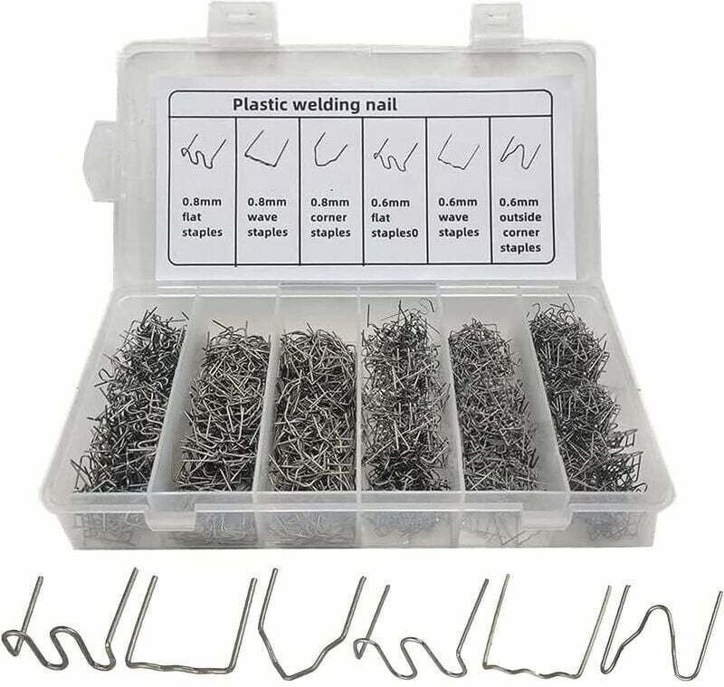Metall-Heißklammern, 600 Stück Schweiß-Heißklammern, Kunststoffschweiß-Auto-Heißhefter für die Reparatur von Autostoßsta...