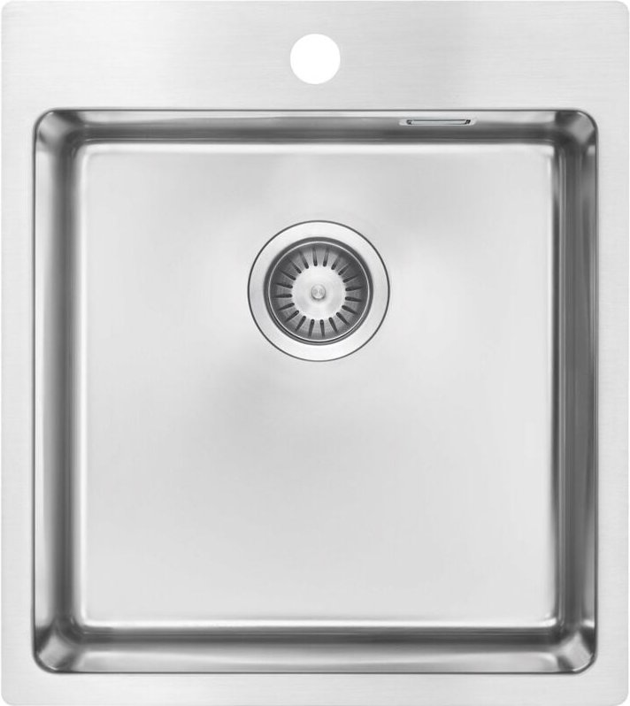 Einzelspüle aus gebürstetem Stahl, 450 x 505 Deante Olfato ZPO010A edelstahl gebürstet