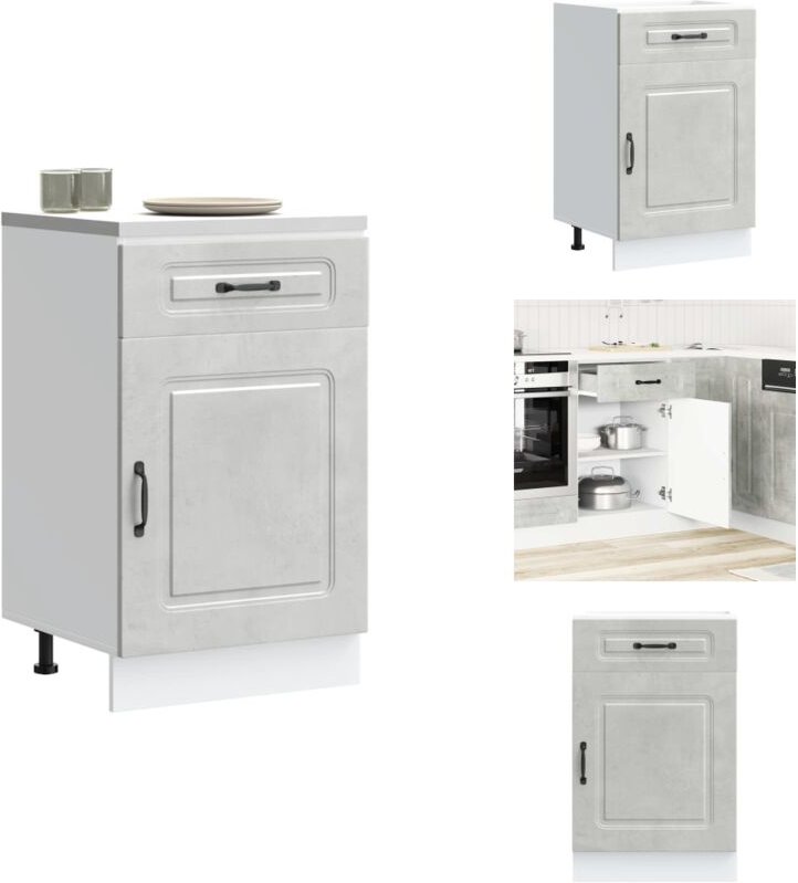 Küchenunterschrank Kalmar Betongrau Holzwerkstoff - Küchenunterschrank - Küchenunterschränke - Spülenunterschrank - Unte...