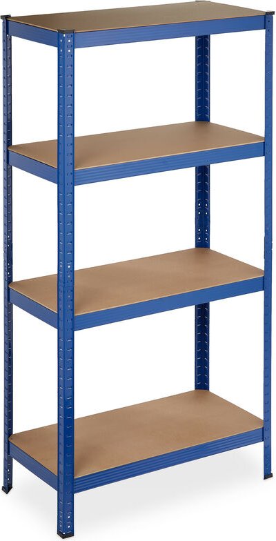 Schwerlastregal, 4 Ebenen, hbt 157 x 80 x 41 cm, 280 kg Tragkraft, Metall, Lagerregal für Keller, Garage, blau - Relaxda...