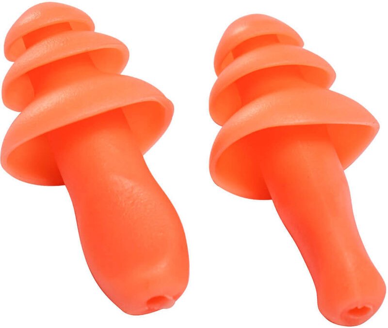 Pack mit 50 wiederverwendbaren TPR-Ohrstöpseln mit Kabel (50 Paar) Orange