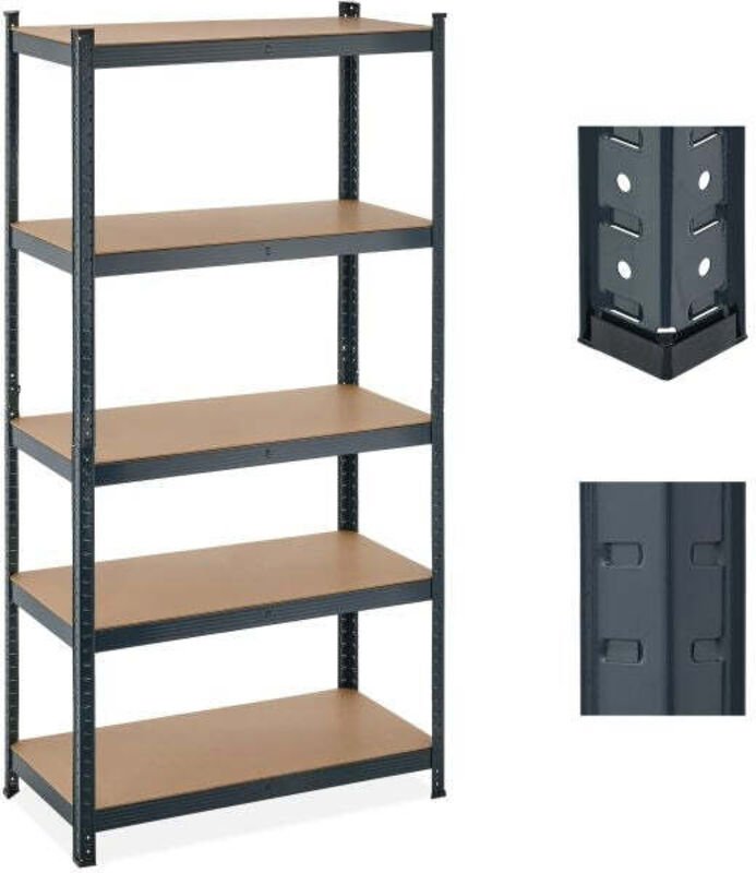 Heavy duty shelving unit with 5 levels