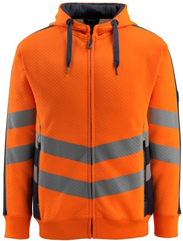 Mascot Warnschutz Kapuzensweatshirt CORBY SAFE SUPREME mit Reißverschluss 50138 Gr. M warnrange/schwarzblau