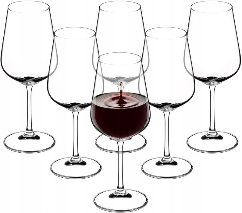 Rotweingläser aus Kristallglas, 6er Set, 450ml - Kadax
