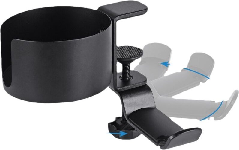 Ahlsen - Verstellbarer Getränkehalter für Schreibtisch und Bett, auslaufsicher, Wasserflaschenhalter, Kaffeetassen, einf...