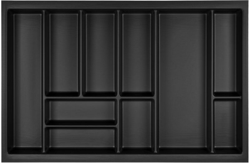 So-tech - orga-box Junker Slim Besteckeinsatz 725 x 476 mm Lavagrau mit Perlstruktur für 80er Schränke Küchen Besteckkas...