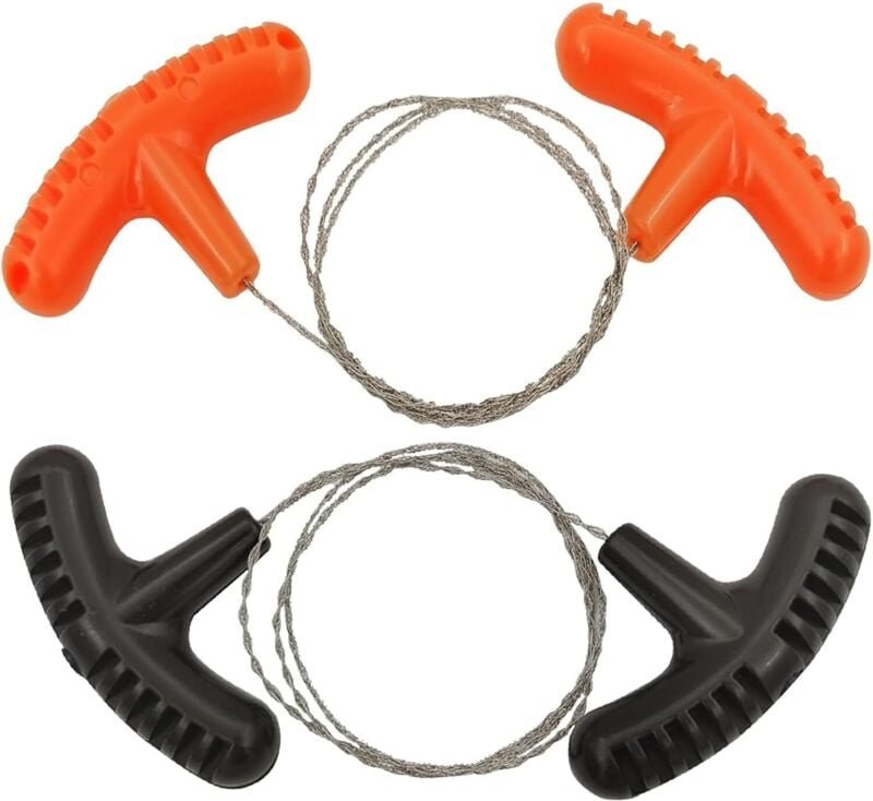 Gabrielle - 2-teilige Drahtsäge aus Edelstahl, 68 cm Taschenkettensäge aus PVC-Rohr, Mini-Outdoor-Rostschutz, Handbuch, ...