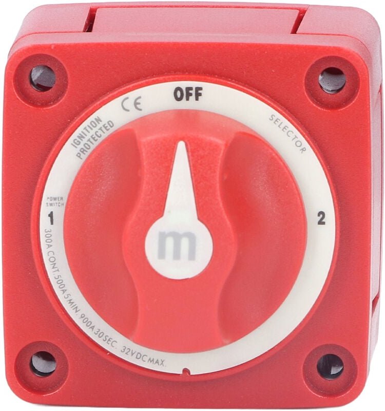 Ej.life - 300 a Batterieschalter, 3 Positionen, Zweikreis-Stromtrennschalter, Trennschalter für Marine, Boot, Auto, lkw,...