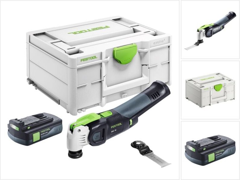 Festool VECTURO OSC 18 E-Basic Akku Oszillierer 18 V Starlock Max Brushless + 1x Akku 3,0 Ah + Systainer - ohne Ladegerä...