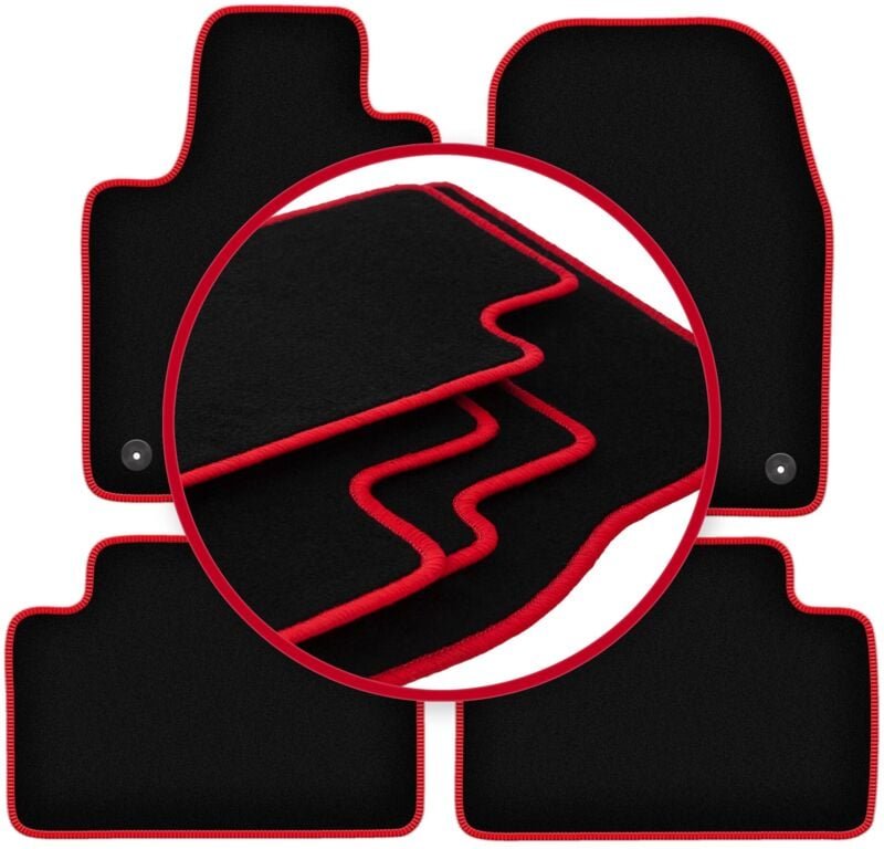 CARLUX-RED Auto-Fußmatten für: Dodge Durango III FL SUV (2013-2020)