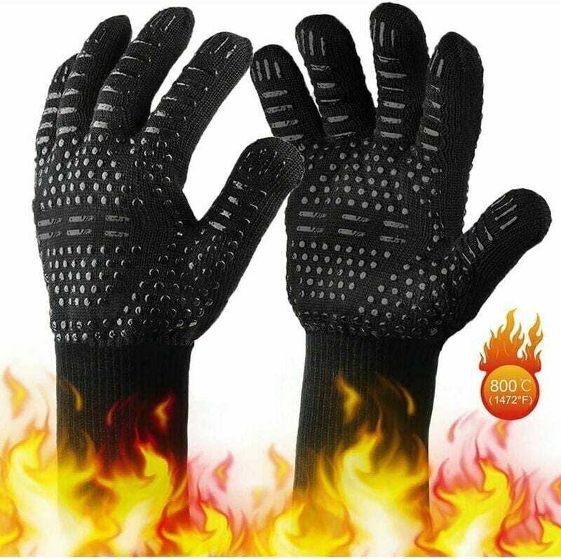 Thumbnail - Paar FlkwoH Grillhandschuhe, hitzebeständig bis 800°C, rutschfest, universell (Backofen, Herd)