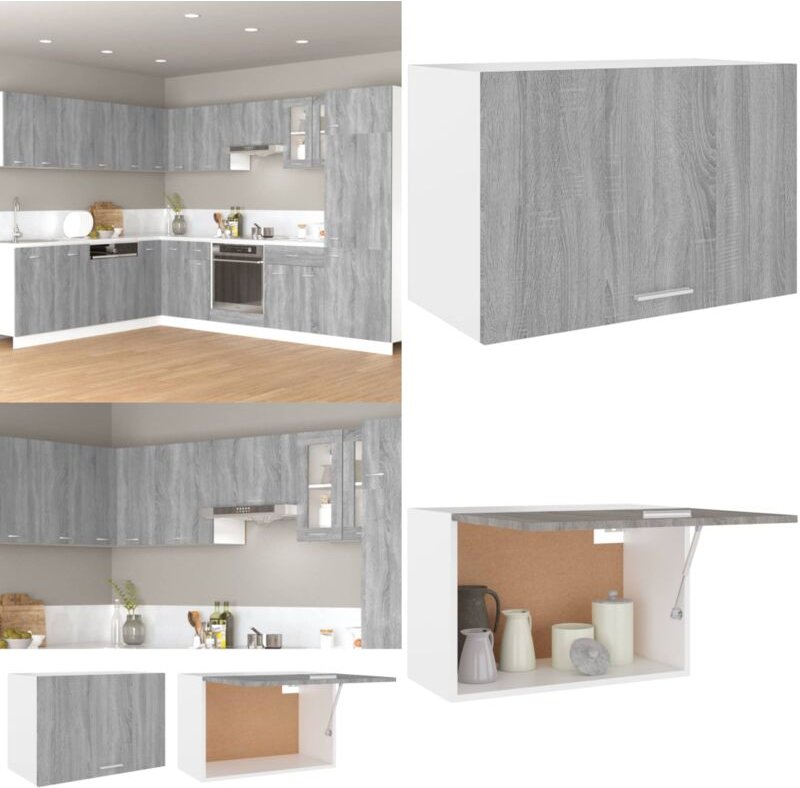 Hängeschrank Grau Sonoma 60x31x40 cm Holzwerkstoff - Küchenregal - Aufbewahrungsschrank - Hängender Schrank - Grau - Hol...