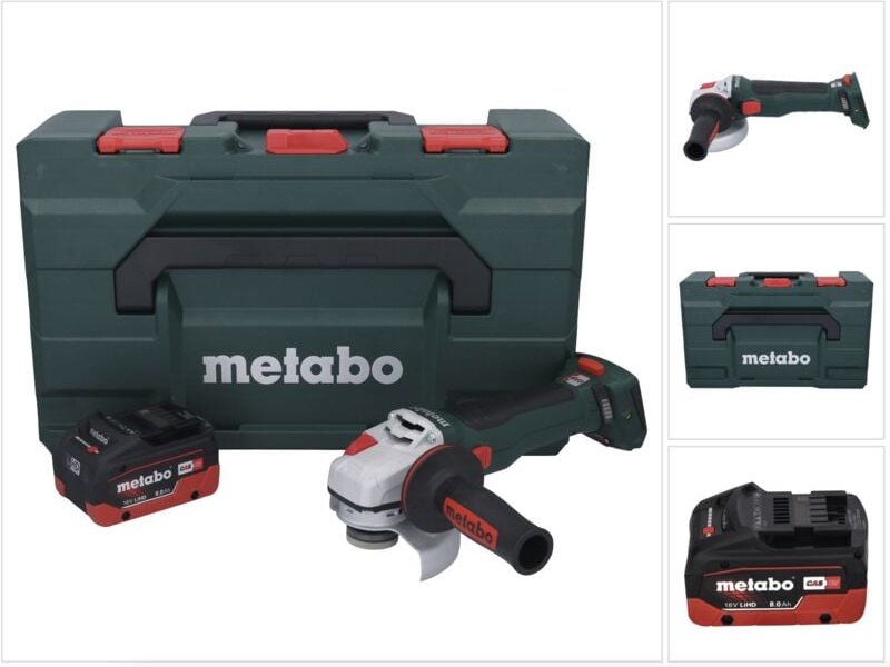 Wb 18 lt bl 11-125 Quick Akku Winkelschleifer 18 v 125 mm Brushless + 1x Akku 8,0 Ah + x - ohne Ladegerät - Metabo