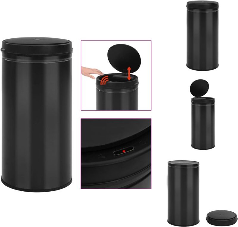 Thumbnail - Vidaxl - Mülltonnen & Abfalleimer - Living Automatischer Sensor-Mülleimer 70 l Kohlenstoffstahl Schwarz - Schwarz