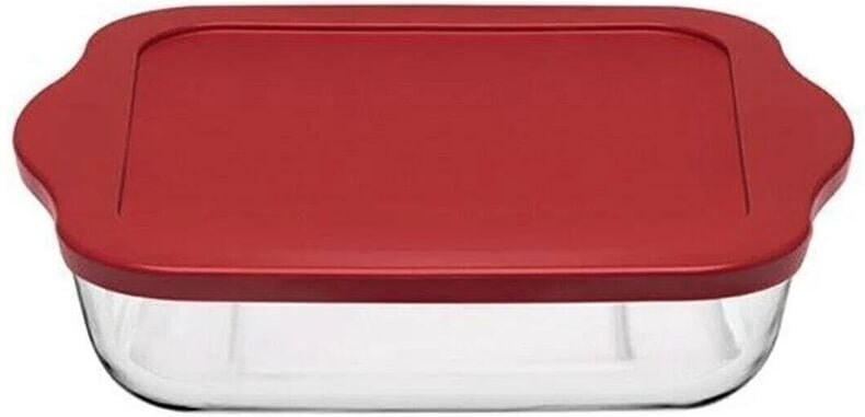 Pasabahce - Auflaufform rechteckig 1950cc mit Deckel, Backform, Servierform eckig aus Glas