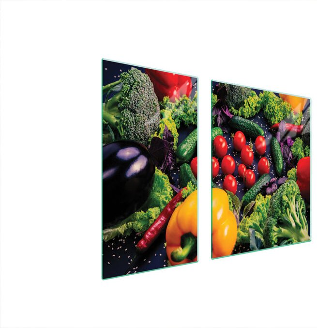 GLASSCHUTZPLATTE FÜR HERD 90x52 GEMÜSE