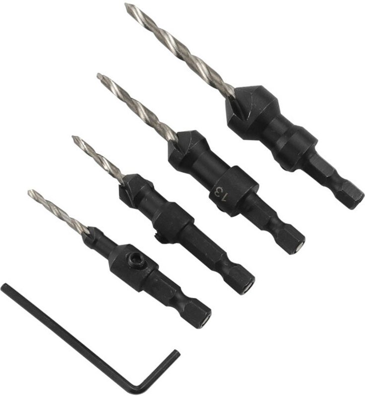 4-teiliges Senkbohrer-Set, Sechskant-Senkbohrer, Senkbohrer, Lochöffner für die Holzbearbeitung