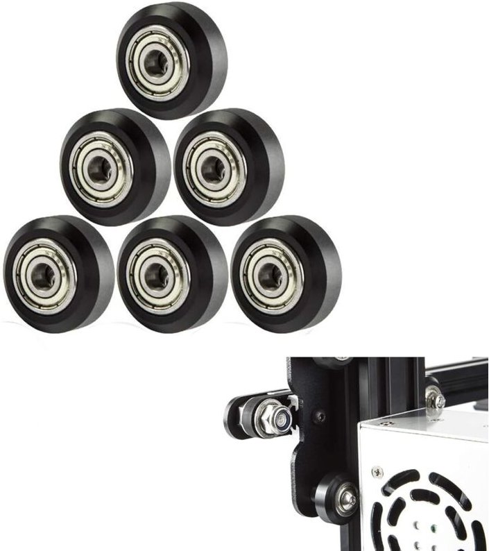 6 Stück Riemenscheiben Lager 3D Drucker Lager Riemenscheibe Aluminium Riemenscheiben Rollenlager für 3D Drucker