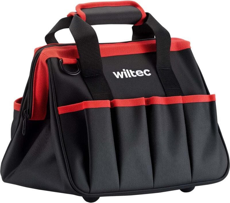 Wiltec - Werkzeugtasche 30 x 23 x 25 cm bis 20 kg, Werkzeug Tasche 9 Fächer, Arbeitstasche mit Schultergurt, Transportta...