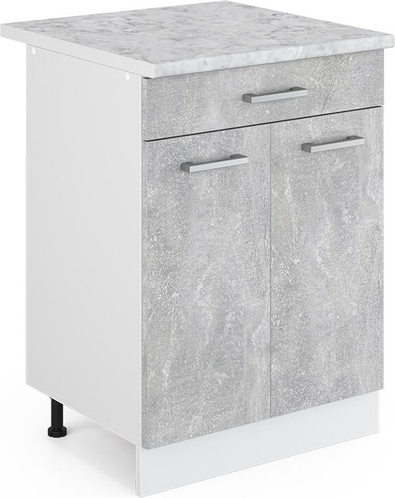 Unterschrank R-Line, Beton, 60 cm mit Schubladen, Vicco