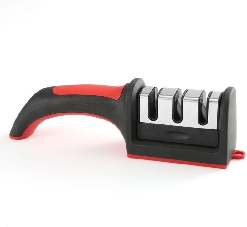 Gabrielle - 3-stufiger Messerschärfer – Professioneller manueller Schärfer für Küchenmesser aus Edelstahl und Keramik – ...