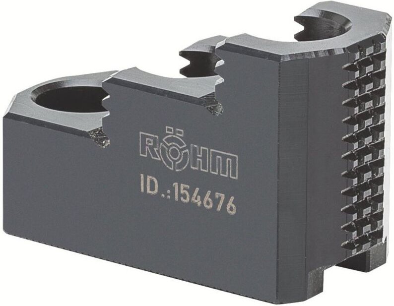 Röhm Umkehr-Aufsatzbacken Größe 254, 3-Backen-Satz, gehärtet, Spitzverzahnung 60° - 154678