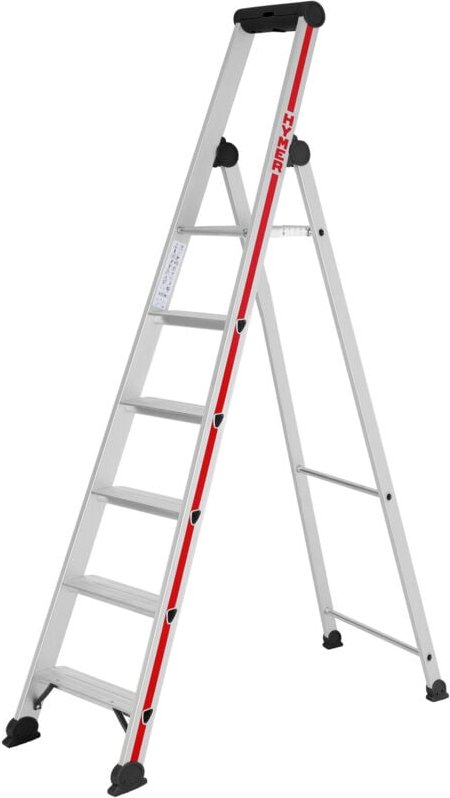 Hymer Stufenstehleiter, Plattform einseitig begehbar, 6 Stufen AH 2,85m