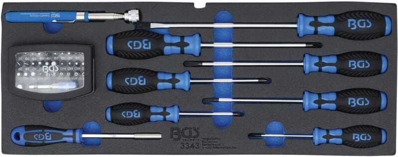 Bgs Schaumeinlage für Art. 3312: Schraubendreher, Bitsatz und Magnetheber 41 teilig