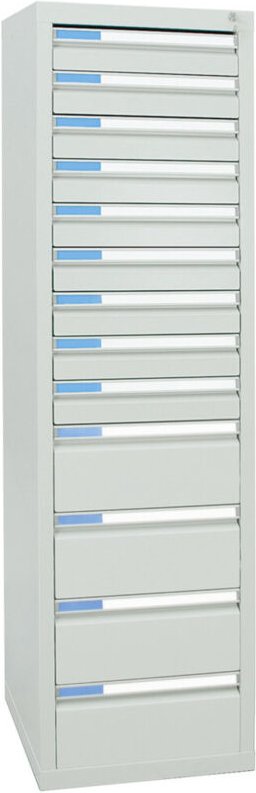 Stumpf - Schubladenschrank Serie esta, 13 Schubladen lichtgrau (9x100, 4x200mm)