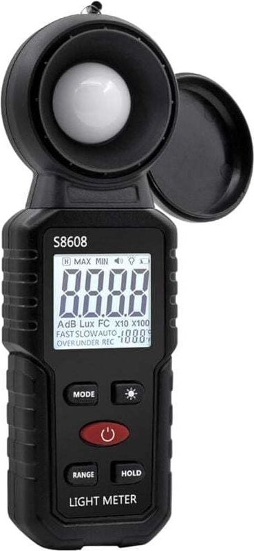 Digitales Luxmeter, Lichtmessung mit 0,1-200.000 Lux, Tragbares digitales Umgebungslichtmessgerät, Bereich bis 200.000 L...