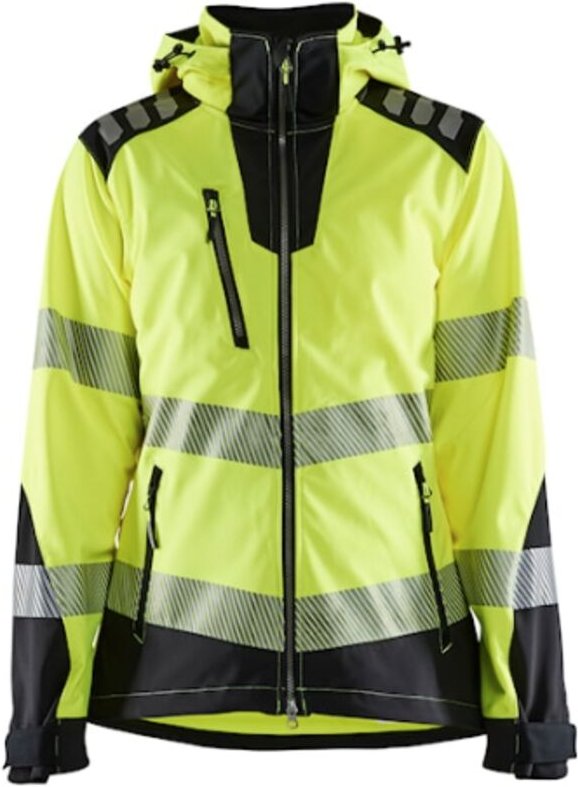 Arbeitssoftshelljacke für Damen mit hoher Sichtbarkeit 4791 – Neon Gelb/Schwarz L