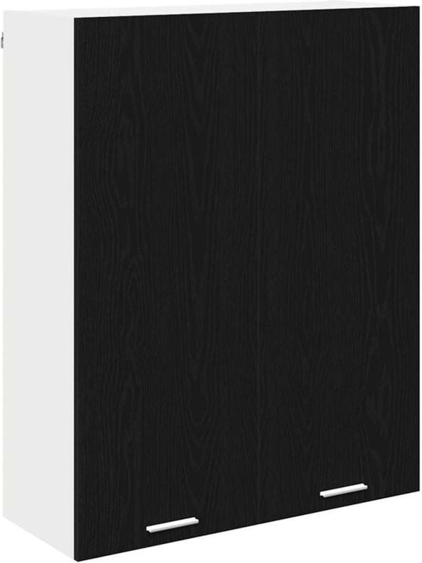 Hängeschrank mit Tür Riga Schwarz Eichen-Optik 80 x 31 x 100 cm vidaXL