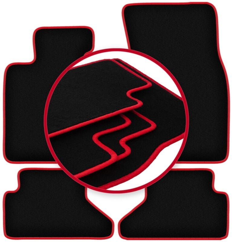 CARLUX-RED Auto-Fußmatten für: BMW 6 E64 Cabrio (2003-2010)