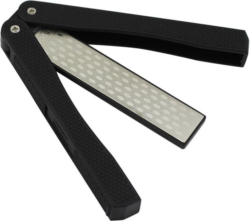 Ahlsen - Messerschärfer, faltbarer Diamantschärfer, doppelte Schärfkörnung, dick/extrafein, Körnung 400/600, für Outdoor...