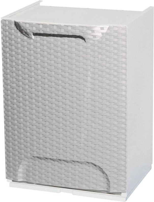 Rattan Effekt Polypropylen Rattan Schublade, mehrzweck modulare Kasten, 100% Made in Italy, 34x29h47 cm, hellgraue Farbe...
