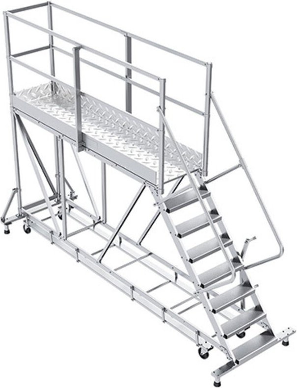 Thumbnail - Mobile Plattform mit Geländer total - Maximale Arbeitshöhe 4.00m - PTF2510-PT-KRE